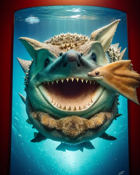 photo of a hedgehog shark hybrid
highly detailed intricate, photorealistic analog style photograph
by Jen Bartel and Chris Cold
