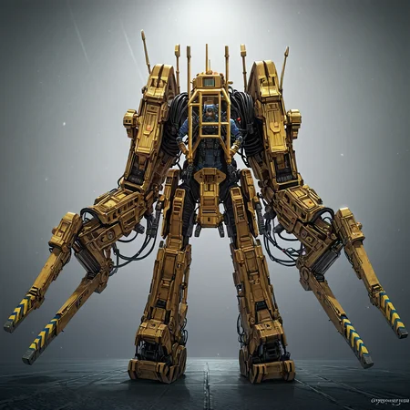 score_9, score_8_up, score_7_up, score_6_up, score_5_up, score_4_up, source_western, BREAK, pwrldr holding a weapon, science fiction, machine, mechanical arms, mechanical parts, black, armor, gatling gun, flamethrower, searchlight, emergeny light, siren,