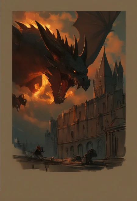 dragon, no humans, fire, cloud, open mouth, castle, wings, sky, yellow eyes, cloudy sky, flying, sharp teeth, breathing fire, teeth, monster, a_Comic_Illustration, rough lines with ink, (drawn:1.1), (sketch:1.5), (crosshatching:1.25), (comic style:1.1), graphic novel style, sharp lines, hires, zstyle, (western comics \(style\):1.1), (hatching \(texture\):1.2), zPDXL, Mr_Monster_Possitive, <lora:Expressive_H:0.5>, score_9, score_8_up, score_8_up, <lora:detailed_notrigger:1>
(8k uhd:1,4)
<lora:add-detail-xl:1>
(((full clothed)))