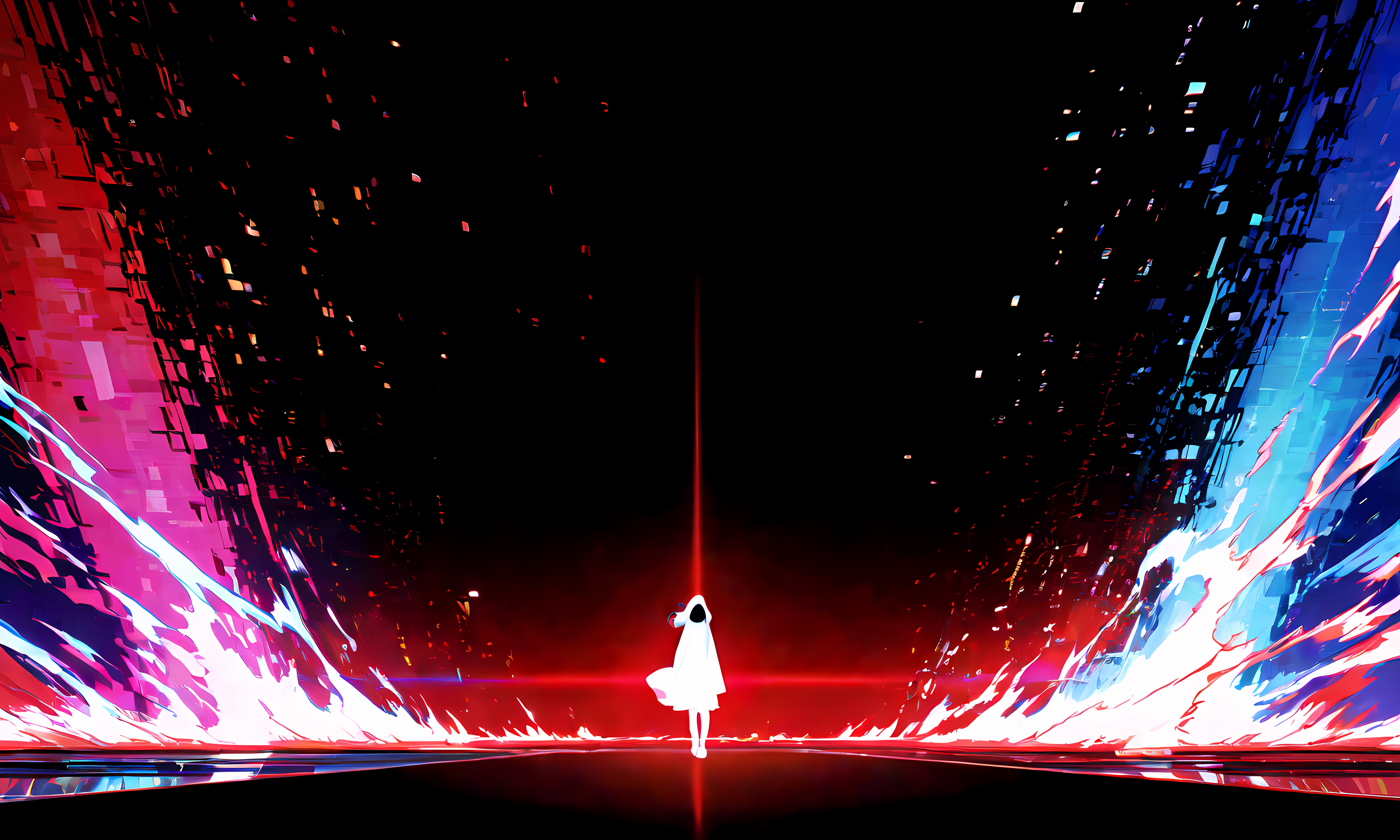 super heavy glitch deinterlaced video effect, VHS aesthetic, ghost images, tertiary high contrast color scheme, balanced composition with random spectrum pixelated splashes, hyper-detailed, cinematic lighting, 8K, ultra textural, master piece
