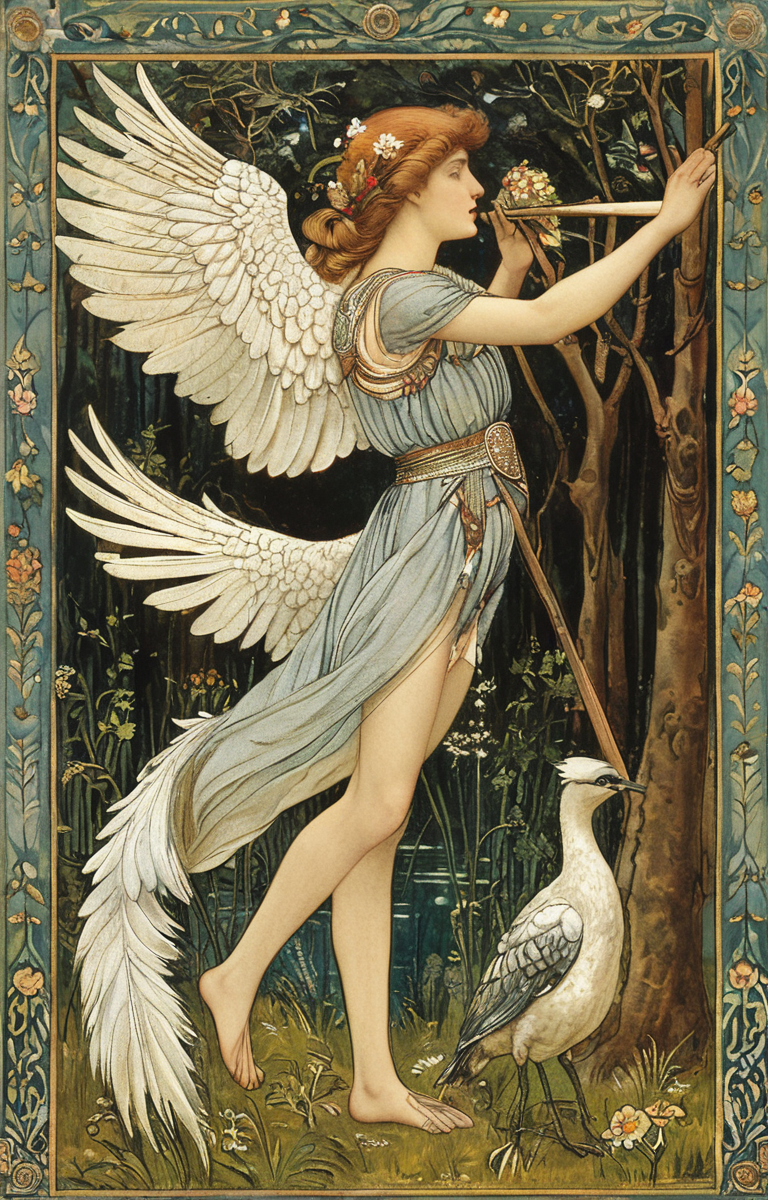 masterpiece,best quality,<lora:tbh132-sdxl:0.8>,animals,illustration,style of Walter Crane,