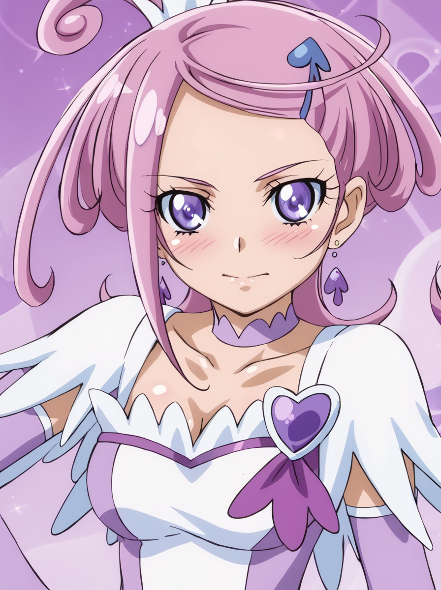 detailed background, shiny skin, posing, 
<lora:curesword.pony:1>,
curesword,
large breasts, 
heavy blush  ,