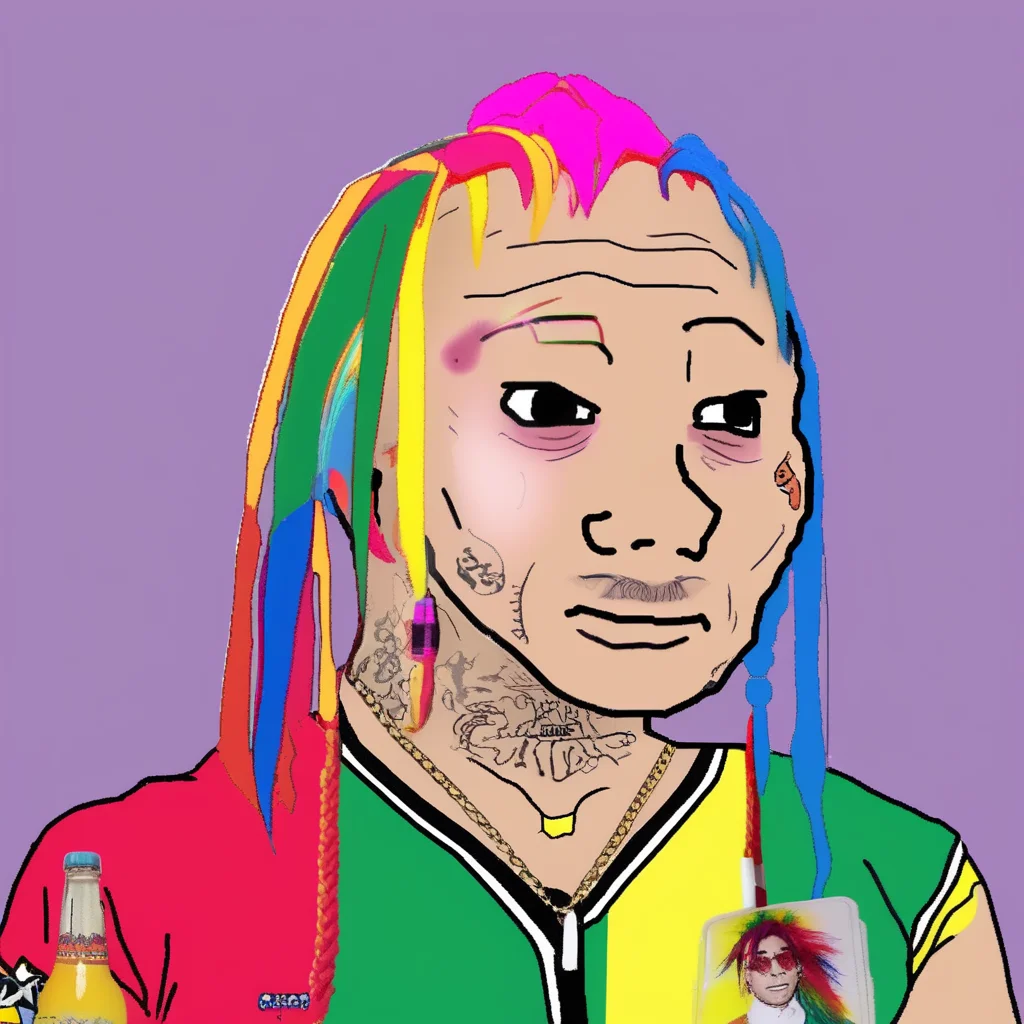 <lora:wojak_big:1>, Tekashi 6ix9ine, wojak