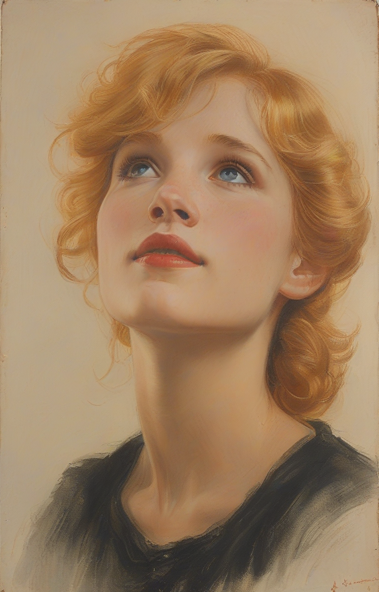 masterpiece,best quality,<lora:tbh131-sdxl:0.8>,portrait of woman,oil painting,style of E. H. Shepard,
