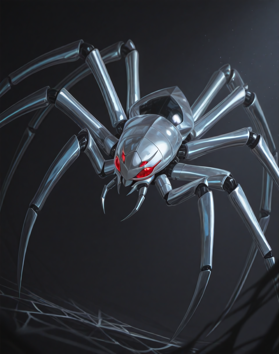 <lora:T_1000000_(Terminator)_(Illustrious)_(AD):1>T 1000000, liquid metal robot, ambiguous form, 
((
exterior, science fiction,
dutch angle, dynamic action, villain, solo, powerful, superiority, liquid metal tentacles, non humanoid form, ambiguous spider form, 
)),
BREAK: very awe, aesthetically pleasing, masterpiece, best quality, amazing quality, very aesthetic, depth of field, absurd details, depth of field, atmospheric rendering, natural shading, soft shading, photographic realism, 8K 3D CGI render,
BREAK: lazympos, lazypos (3),