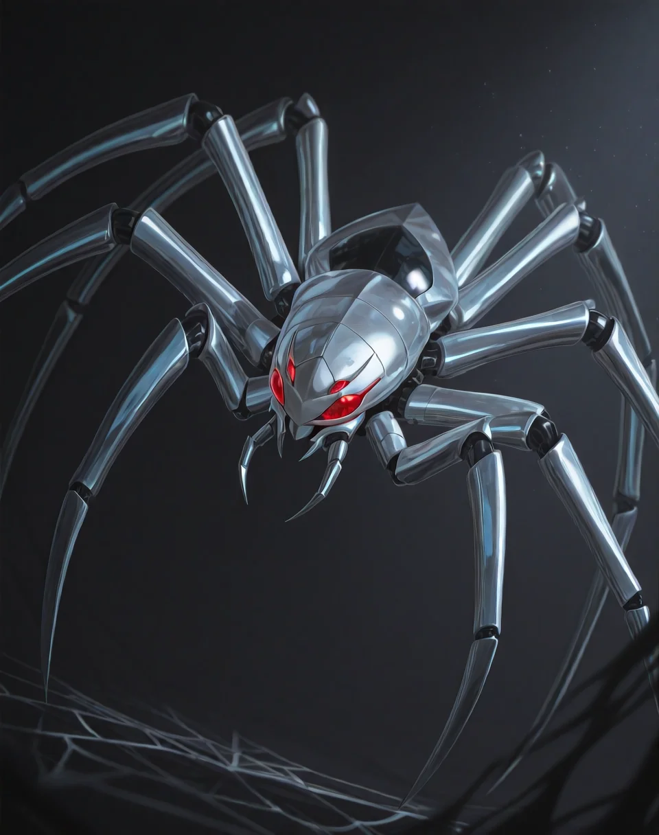 <lora:T_1000000_(Terminator)_(Illustrious)_(AD):1>T 1000000, liquid metal robot, ambiguous form, 
((
exterior, science fiction,
dutch angle, dynamic action, villain, solo, powerful, superiority, liquid metal tentacles, non humanoid form, ambiguous spider form, 
)),
BREAK: very awe, aesthetically pleasing, masterpiece, best quality, amazing quality, very aesthetic, depth of field, absurd details, depth of field, atmospheric rendering, natural shading, soft shading, photographic realism, 8K 3D CGI render,
BREAK: lazympos, lazypos (3),