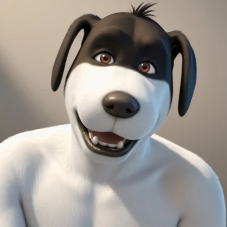 score_9, score_8_up, score_7_up, source:furry, dynamic lighting, detailed background, nature background,  anthro, furry, detailed eyes. detailed hair, detailed face, detailed lips, furry futa, solo,
BREAK
Duke, anthro dog, cartoon dog, white fur, black markings, black nose, brown eyes, floppy ears, dog ears, animal ears, black lip, big black lip, solo, male focus
BREAK
<lora:add-detail-xl:1.5>
