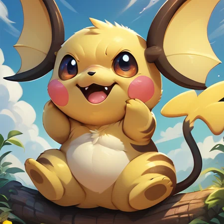 <lora:PikaEvo_V1:1> Raichu, pokemon,solo,score_9, score_8_up, score_7_up, score_6_up, score_5_up, score_4_up