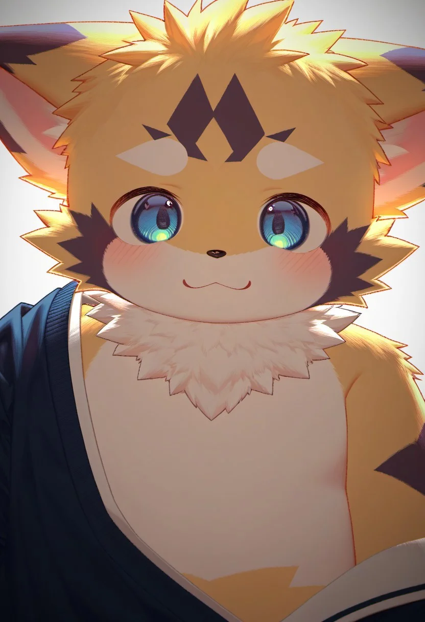 score_9, score_8_up, score_7_up, rating_questionable, zuppu11, ((((3yne)))), cute, 1boy, furry, kemono, looking at viewer, upper body, close shot