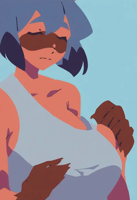 Score_9, score_8_up, score_7_up,
, source_anime, solo, female,   <lora:blending:0.7>
Michiru Kagemori, large breasts 
, blending,  blue background
, [[[[lineless]]]], (detailed),
 upper body, praying