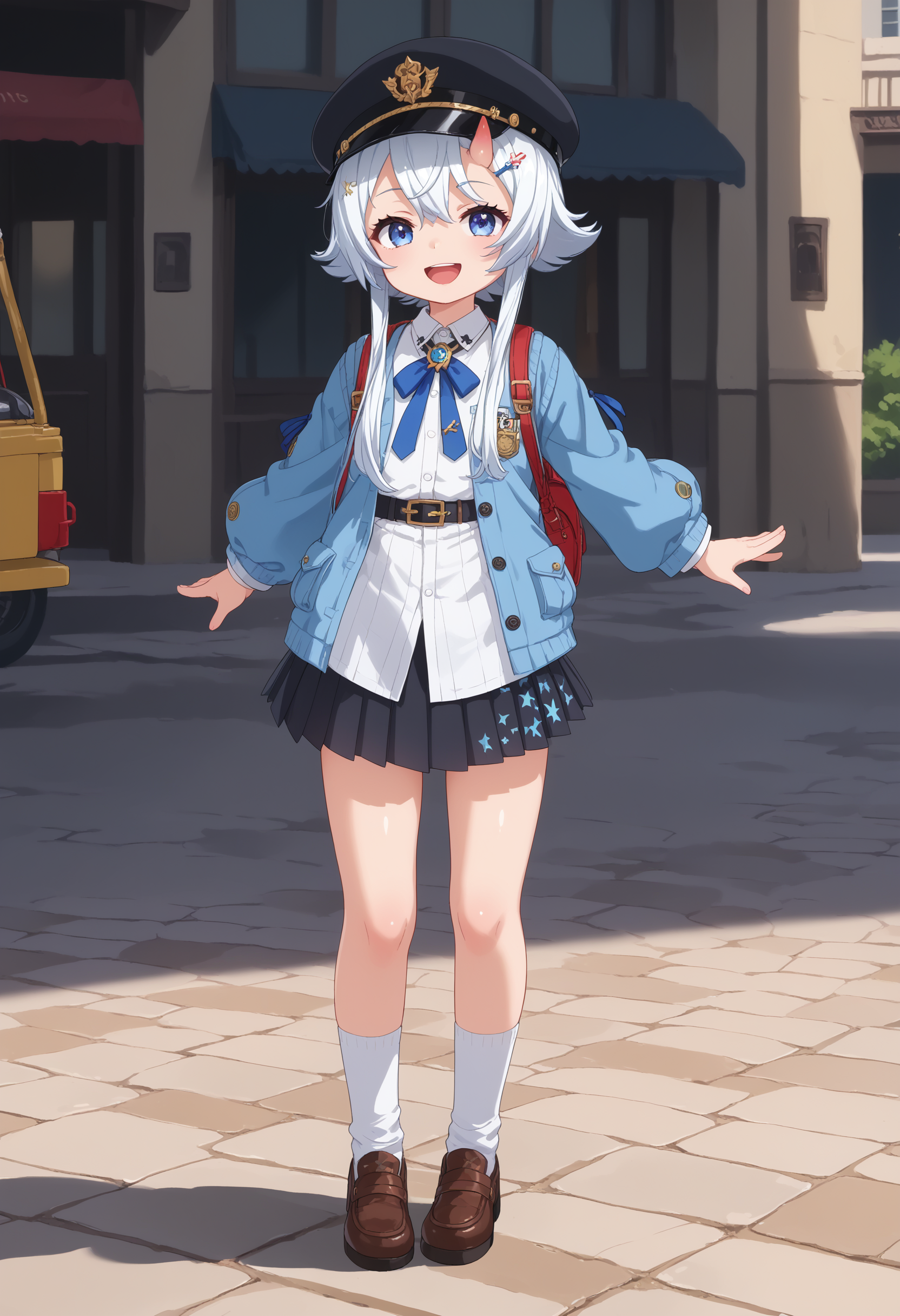 score_9, score_8_up, score_7_up, BREAK source_anime, masterpiece, anime screencap, shiny skin,
1girl, solo, smile, open mouth, full_body_shot,
sakiri,
<lora:sakiri.pony:1>