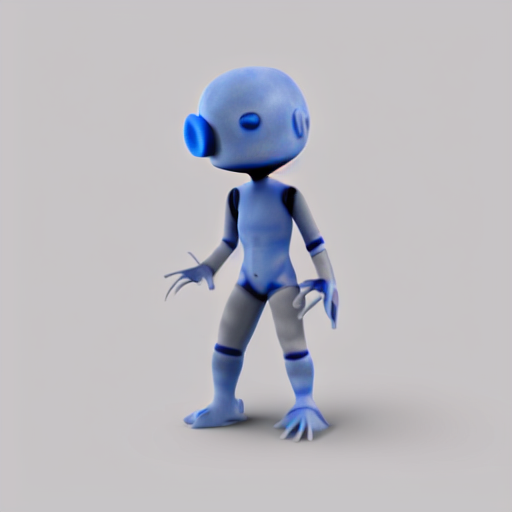 from behind, blue skin, greyscale, laptop, white eyes, extra arms, speech bubble, spot color