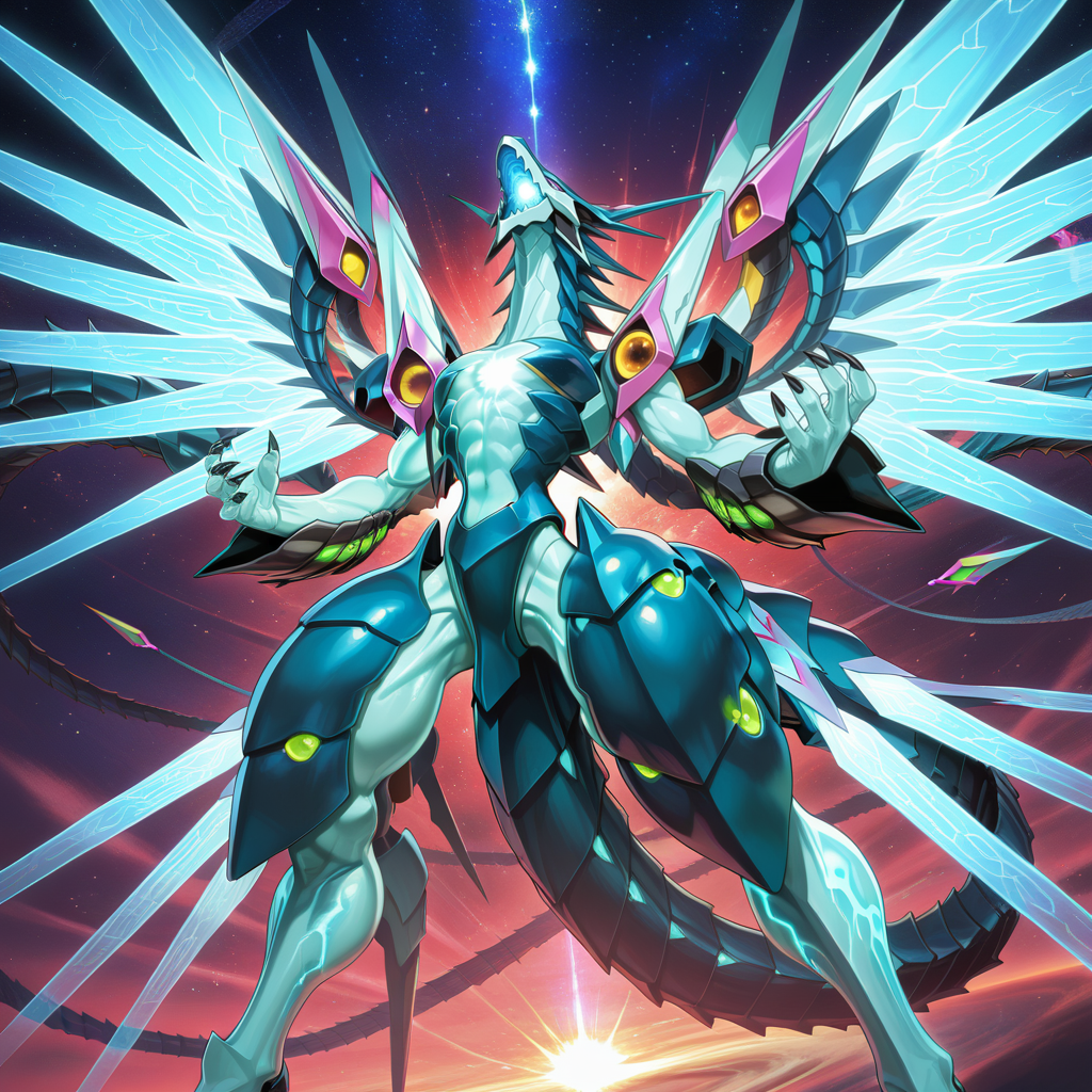 no humans, sharp teeth, galaxy-eyes prime photon dragon, open mouth, glowing, space, spikes, solo, blue mecha dragon
masterpiece,best quality,amazing quality,very aesthetic,absurdres,newest,<lora:Galaxy-Eyes Prime Photon Dragon illuXL v2.3:0.77>,