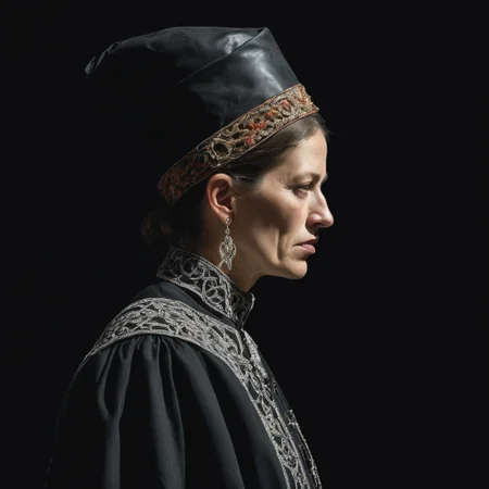 (by Jan Pietersz Saenredam:0.9) and (Lszl Moholy-Nagy:0.7) , surreal, masterpiece, side-profile of a Greedy well-endowed (Parent:1.2) , intricate details, wearing Strange Black traditional Bosnian outfit, royal pose, from inside a Valletta, Bathed in shadows, FOV 90 degrees, Sketched, Manic, hyper detailed, Nihilcore, Dramatic spotlight, F/8, key visual