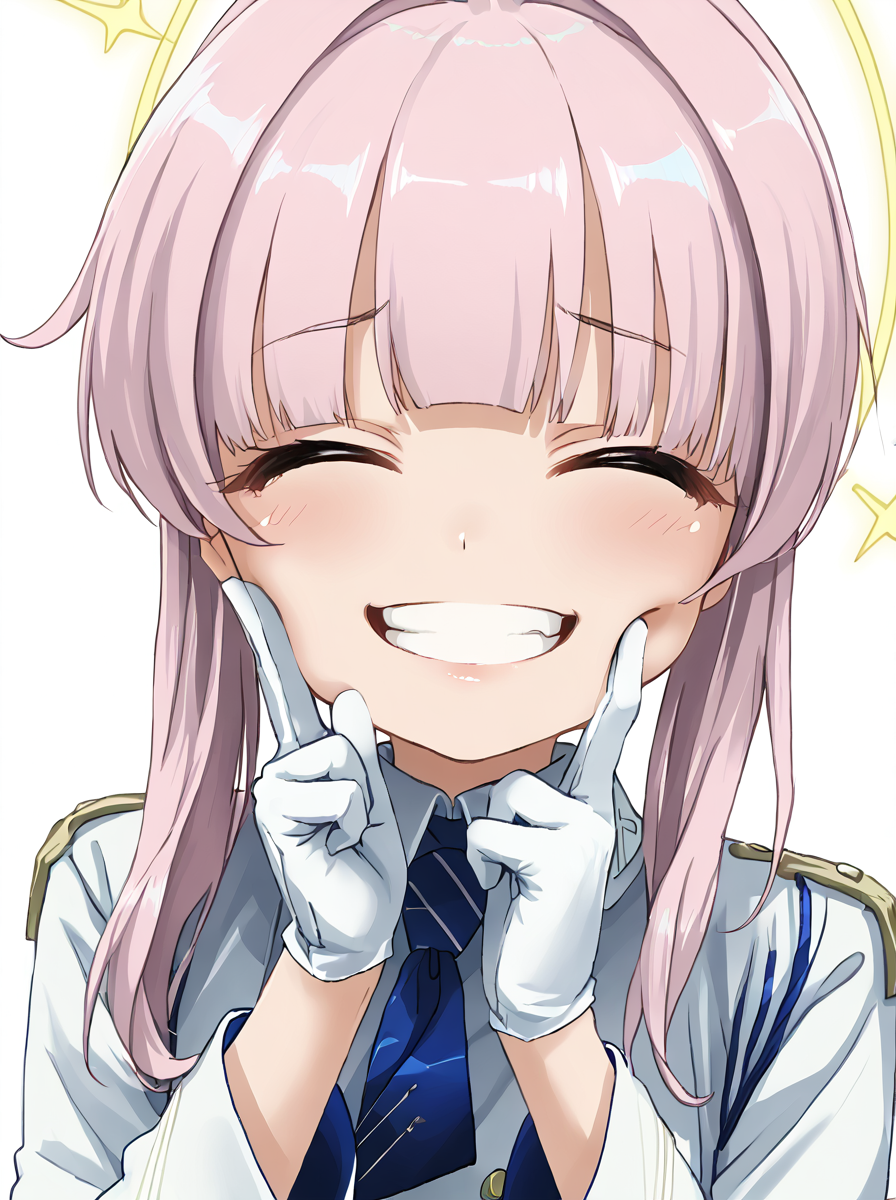 detailed background, shiny skin, rating safe,
<lora:waage.pony:1>,
waage, 
<lora:shirakaya.pony:1>,
shirakaya, closed eyes, grin, fingers to cheeks, gloves,