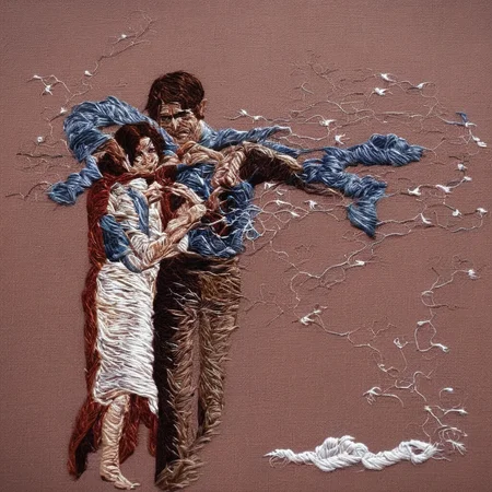 <lora:SDXL_embroidery_Sa_May_V8:1> embroidery, a woman and a man