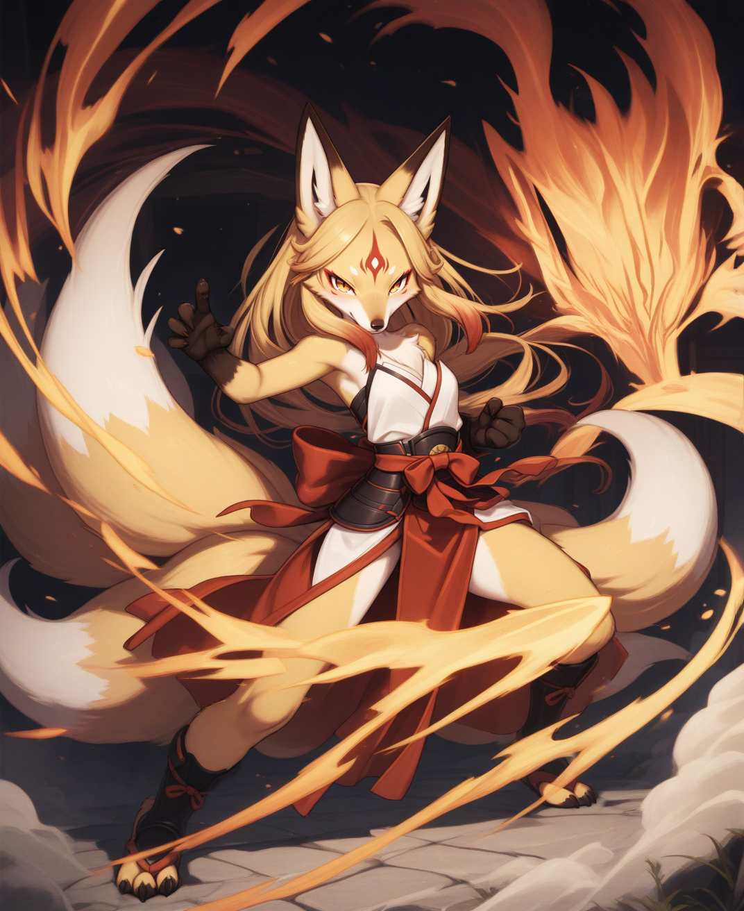 kitsune, eps, dynamic pose, <lora:se_kitsune:0.9>, <lora:se_v1_epic_style:0.3>