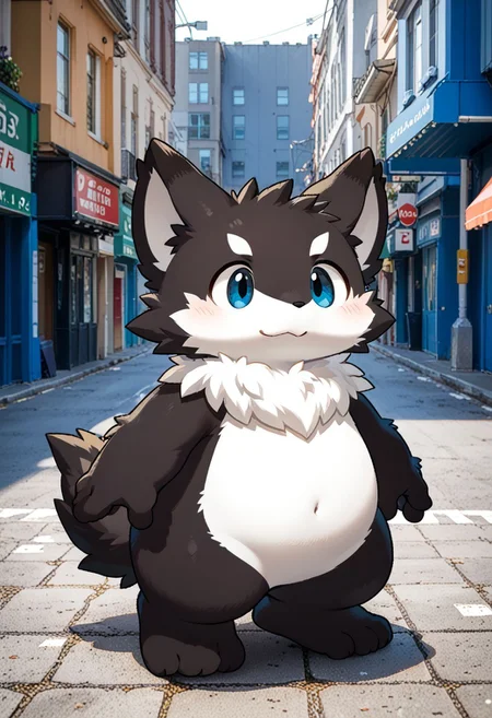 score_9, score_8_up, score_7_up, by zuppu11, photo background, 1boy, furry, kemono, cute, solo, full body, zPDXL3