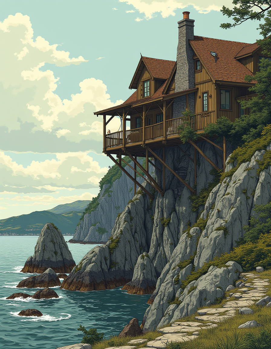 f4nt4st1c  a house on a cliff
 <lora:fantastic-realism:0.8>