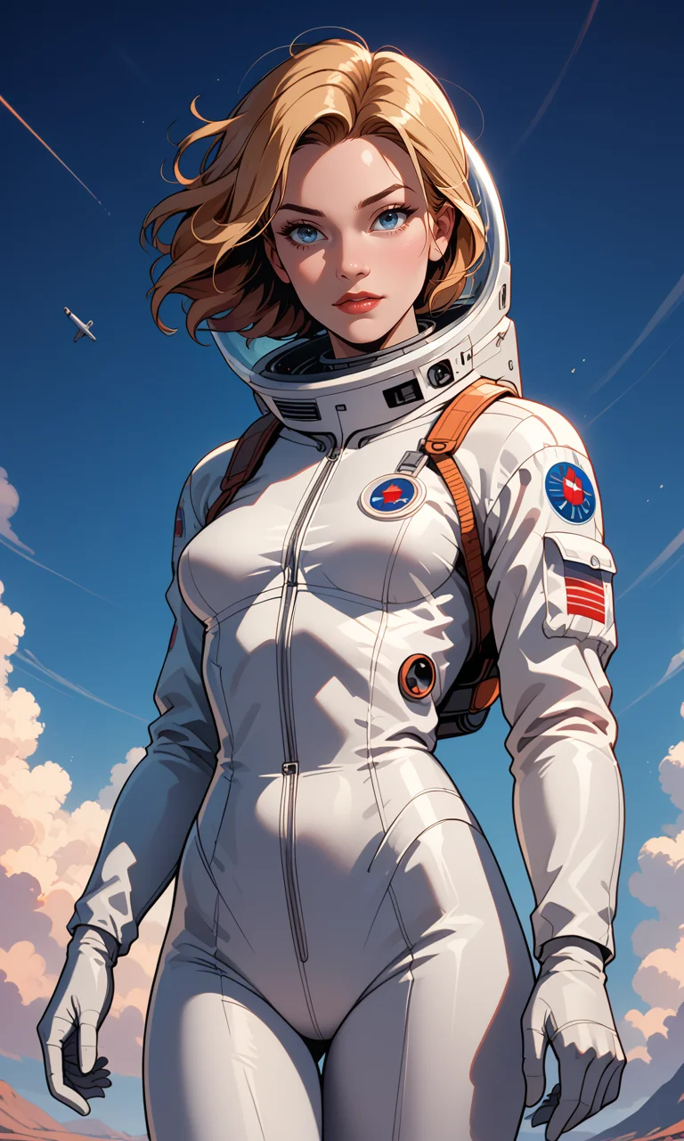 score_9, score_8_up, score_7_up, (Western Comics), (astronaut), (Russian woman), cowboy shot, floating, high detailed ultra-futurist spacesuit, (textured clothing), (ultra-detailed body), (light smile:0.3), softlight passing through hair, (dynamic angle), seductive, innocent, slim, skinny