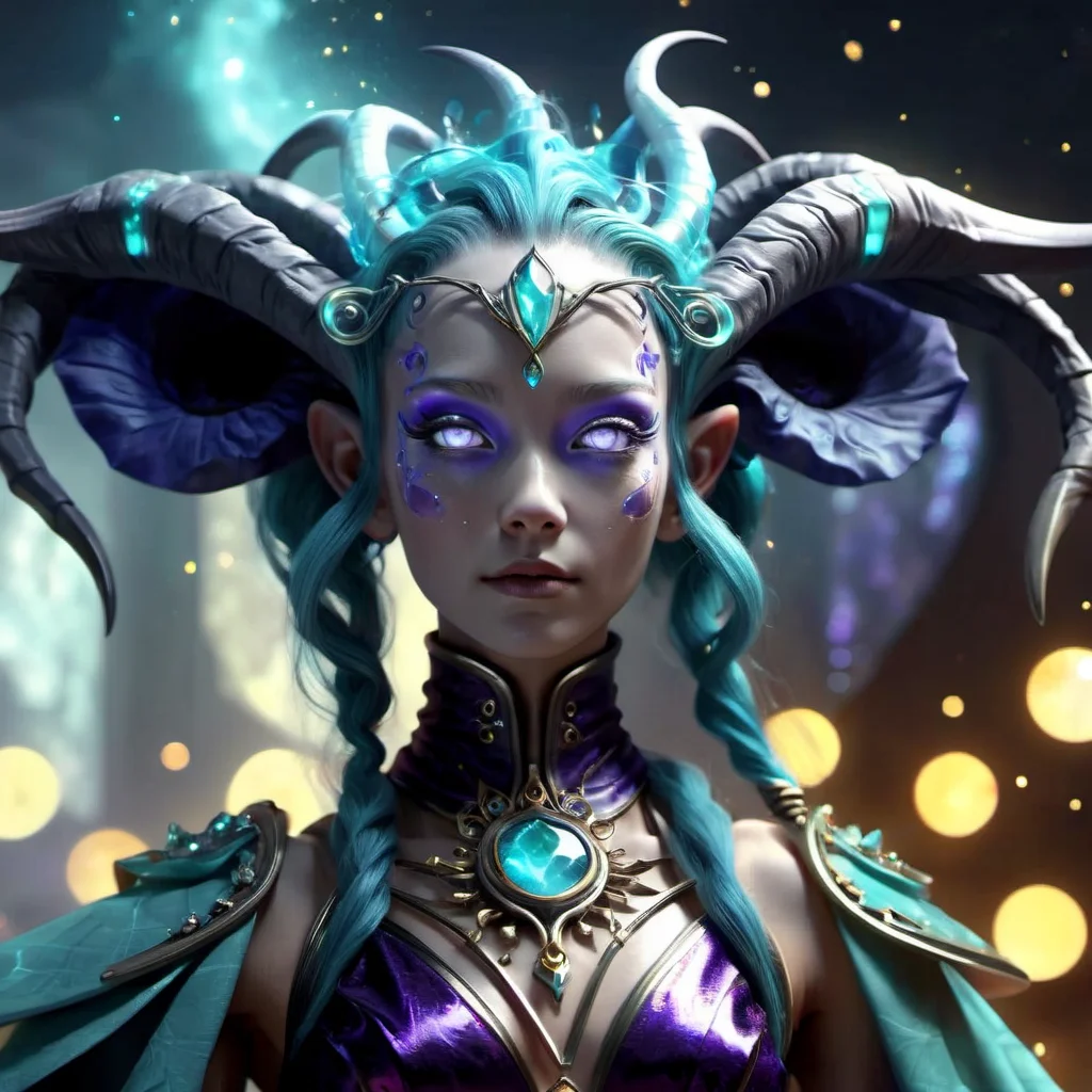 ((best quality)), ((masterpiece)), ((realistic,digital art)), (hyper detailed), DonMM4ch1n3W0rldXL female Satyr, mythological creature, upper body human, lower body goat, revelry, music, wine, dance, skilled musician and dancer, horns, fantasy, Retirement age, Well-proportioned, Indigenous peoples of the America, Turquoise eyes, Gauged Ears, Narrow Forehead, Festive holiday makeup , Violet Pixie cut hair, Boredom, Concentrated stance, eyes closed, mentally focusing on the spell, wearing Enrapturing and Glamour and Hypnotize and Enchanted Radiance Sorceress Robe , , , and Resonate (Liquid crystal,water,Zenithal Hour Angle,Resin,Studs Vibration,Wave propagation,Cube,LavenderGray Glamour,Transfiguring,Illusion ,Crescent ,Circulation magic:1.0), Meditating in a lotus position, seeking inner wisdom, Prismatic Illumination, 8K, HDR <lora:DonMM4ch1n3W0rldXL:1>
