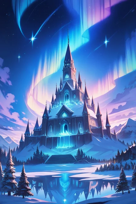 score_9, score_8_up, score_8, ,,, AuroraSpireCastle, night, snow, lake, shooting stars, (Christmas, Christmas tree), ,<lora:AuroraSpireCastlePDXL:1.0>, ,,, smile, looking at viewer, ,,, embedding:zPDXL, <lora:SDXLFaeTastic2400:0.5>,