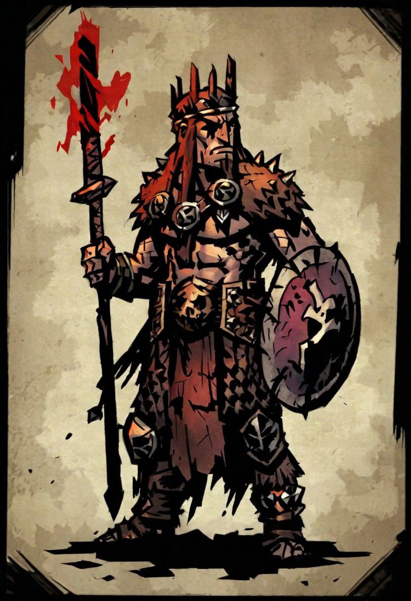 comicish artwork in dgst artstyle, Pagan warrior