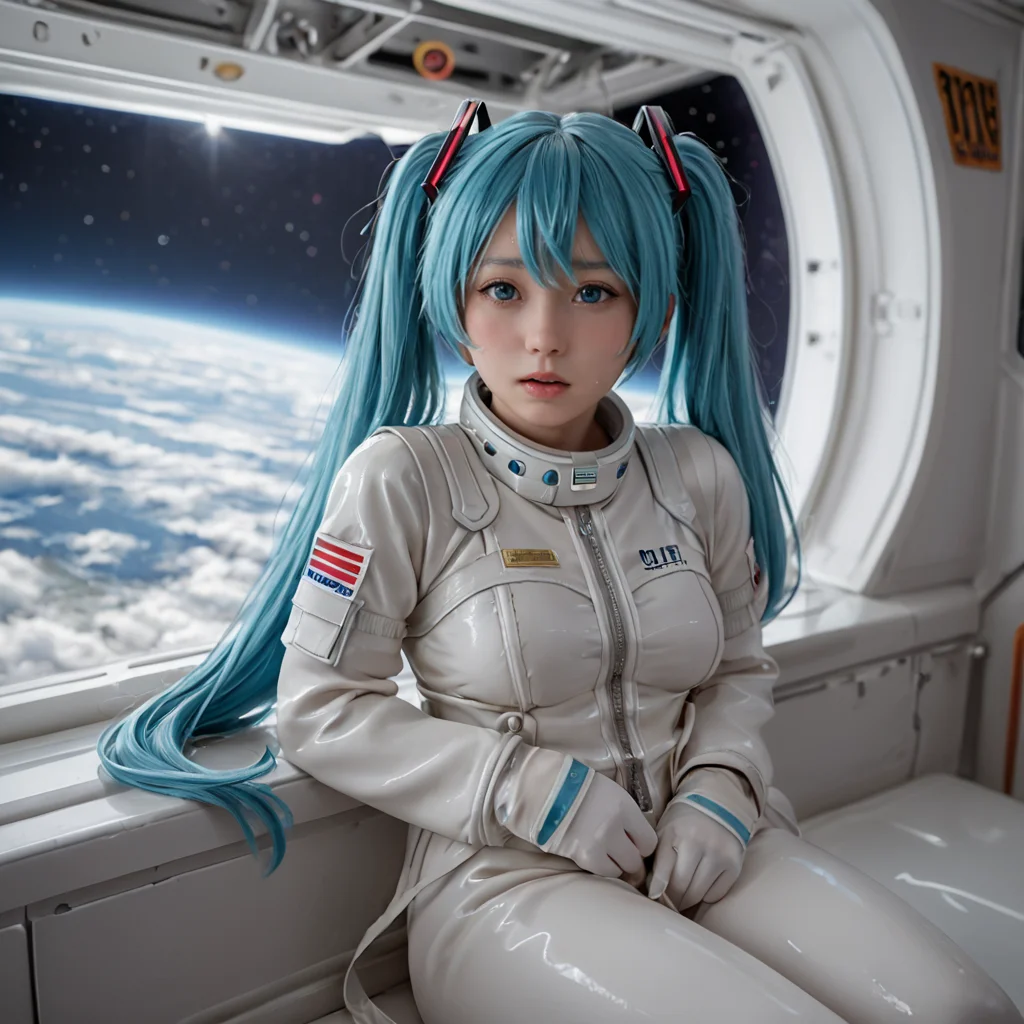 score_9,score_8_up,score_7_up, orgasm face,eyes,shiny oild skin,looking at viewer,sweat,
1girl,hatsune miku, blue hair,twintails, thick thighs, medium breasts, (spacesuit), space helmet, earth (planet), space, sp4cecraft, spacecraft_interior,
<lora:Space_ship_concept:0.75>