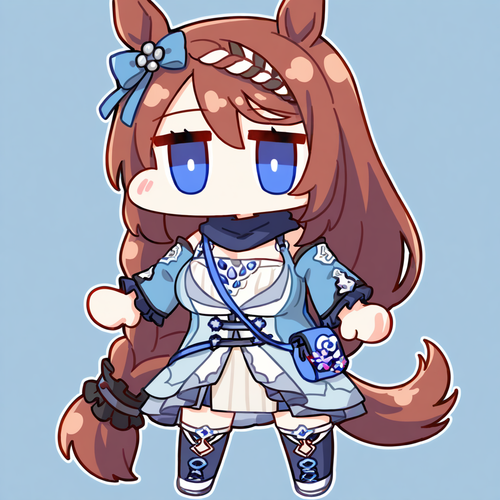 chibi,<lora:nineface-chibi-noob1-5:1>,
1girl,solo, ,super creek \(umamusume\),umamusume,animal ears,