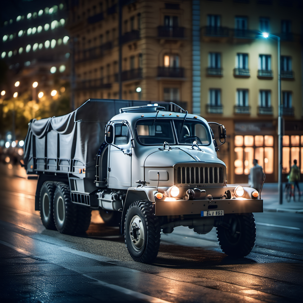 professional photo cinematic film still photo, construction truck, front view, dynamic, in night  city, <lora:PragaV3S-SDXL:1> , dark . shallow depth of field, vignette, highly detailed, high budget Hollywood movie, bokeh, cinemascope, moody, epic, gorgeous, film grain, grainy, hard spotlight, dark room, volumetric, atmospheric, soft rim light, absurdres, hdr, realistic