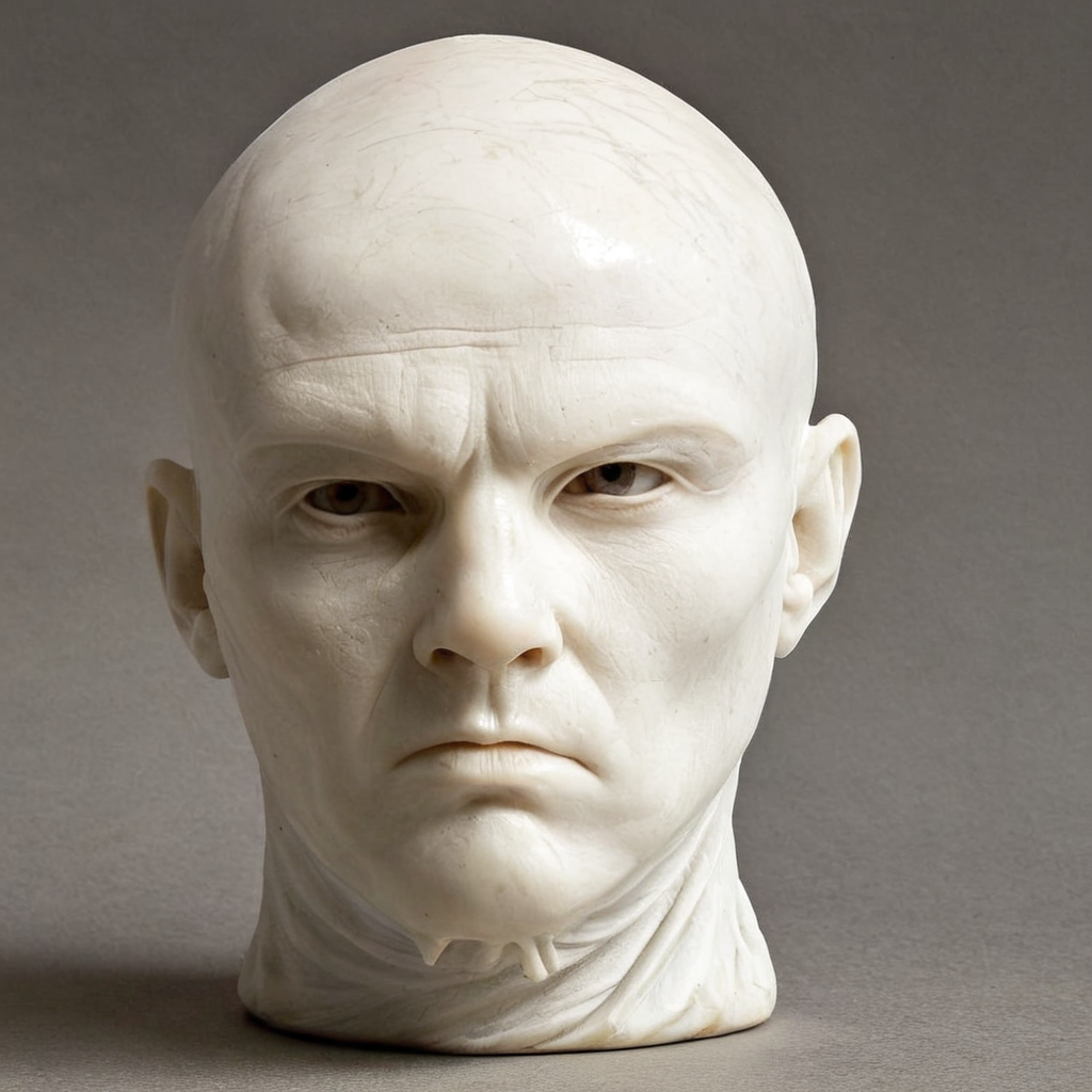 <lora:perfection style:0.3> perfection style
<lora:sculpture v3:0.9>
Marble sculpture
 <lora:Pans Labyrinth style v2:1>bald head eye creature monster