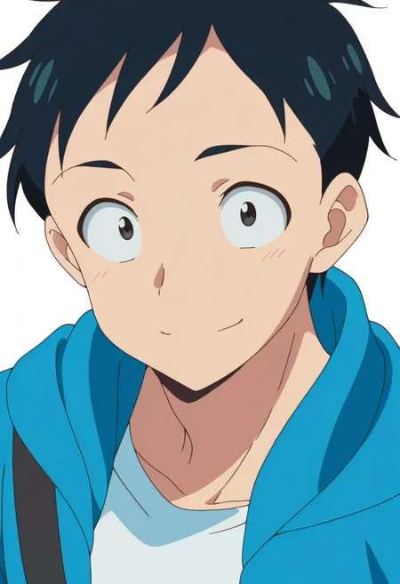 white background, looking at viewer, 1boy, solo, upper body, smile,
<lora:nishikata adult v1 2:0.9>,nishikatad, short hair, black hair, black eyes, jacket, white shirt,
anime screencap, masterpiece, best quality,