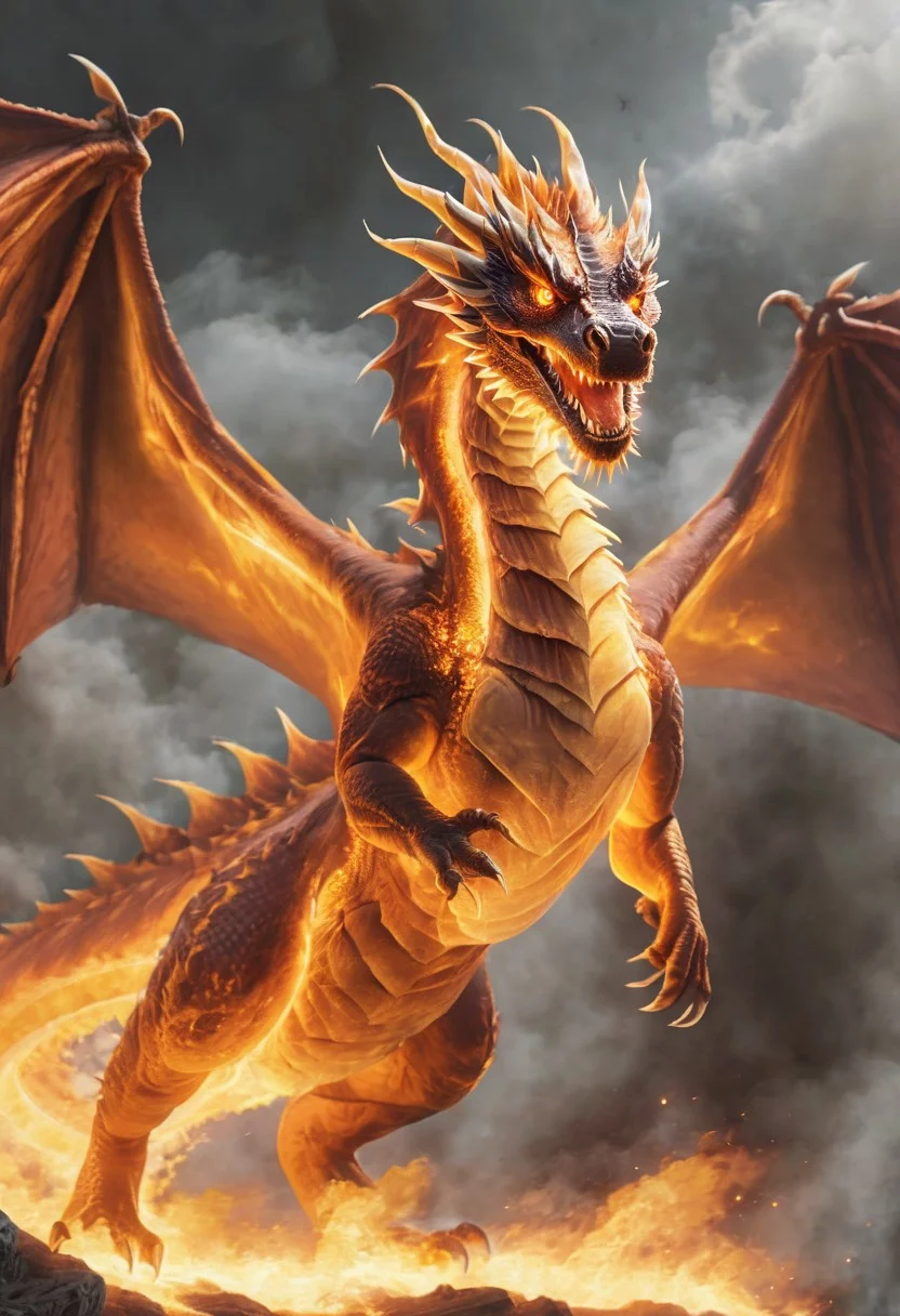 upscale, a fire dragon, body made of fire, massive gigantic fire dragon, fierce, roaring, looking at the viewer, hyperrealistic, fantasy, flying around, angry, highly detailed body, super realistic, hi_res, absurd detailed, very detailed face, detailed wings,