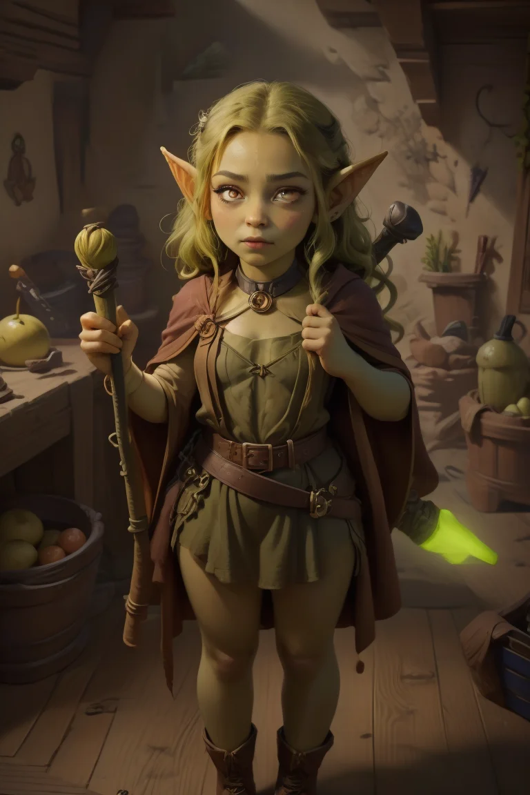 breathtaking 18yo, 1girl, (full body shot:1.4), facing viewer, thick hips, short stack, wizard, (scowl:1.4), (holding a staff:1.5), delicate\(armor\), belt, glove, boots, (wizard robe:1.2), long shiny hair, trending on artstation, pixiv, digital art, anime masterpiece, dynamic lighting, beautiful aesthetic, 4k, award winning, hd, detailed backgound, <lora:Mild detail adjusterV10:0.2> <lora:Bright_Eyes:0.7> AGGA_ST002, bright pupils <lora:Loraeyes_V1:0.4> loraeyes, <lora:dnd_goblin:0.7>goblin Style-Goblinmode <lora:breastsizeslideroffset:-0.1> (edgQuality:1.2) advntr character, <lora:lcm-lora-sdv1-5:0.7>, masterpiece, award-winning, professional, highly detailed