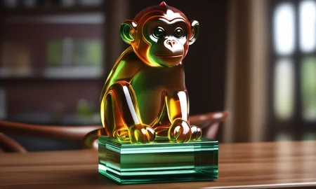 <lora:colouredglazecd_xl-000006:0.6>, a statue of a monkey made of glass in office scene, full body, colorful theme, (transparent:1.3, see-through:1.3), colouredglazecd_xl, indoors, chinese zodiac, wooden table, cutie, cute, still life, animal statue, front view, facing viewer, looking at viewer, (Unbelievable Digital Artwork:1.3), fine art, CGSociety, ArtStation, master works, 8K,HDR,UHD,masterpiece,best quality,highly detailed,emotional,harmonious,high budget,moody,epic,gorgeous,high resolution,perfect lighting,finely detail,extremely detailed,ultra detailed,realistic,photorealistic,huge filesize,photographic,real,wallpaper,moody lighting,volumetric lighting,reality ray tracing