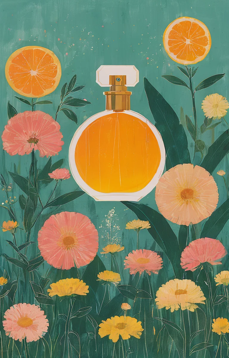 masterpiece,best quality,<lora:tbh35-sdxl:0.9>,illustration, A bottle of perfume in garden