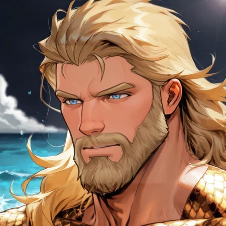 <lora:Arthur_Curry_Aquaman__DC_Comics:.7> Aquaman, Arthur Curry, Blonde hair, long hair, blue eyes,
(very short hair, beard, bara, mature, facial hair, stubble, beard, full beard, sideburn, beard, a lot of beard, ), facial hair,male focus, muscular male, muscular male, bara, mature, bara, mature, aixiwuganda_(20222192), very awa, masterpiece, best quality, absurdres, newest, perfect quality, detailed background, intricate details,
<lora:slider_Body Type_alpha1.0_rank4_noxattn_last:3><lora:style_Anime Summer Days 2 Style SDXL_LoRA_Pony Diffusion V6 XL:.6><lora:slider_cfg_scale_boost:.7><lora:face_Artist6p-10:.55>, Artist6p, Artist04p,<lora:slider_il_brightness_slider_d1:-1><lora:slider_il_contrast_slider_d1:-1><lora:slider_DarkSlider1.2_alpha1.0_rank16_full_300steps:-.6>