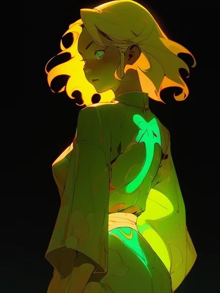 niji,female,<lora:niji-000008:0.8>,glow,back light,gohei,