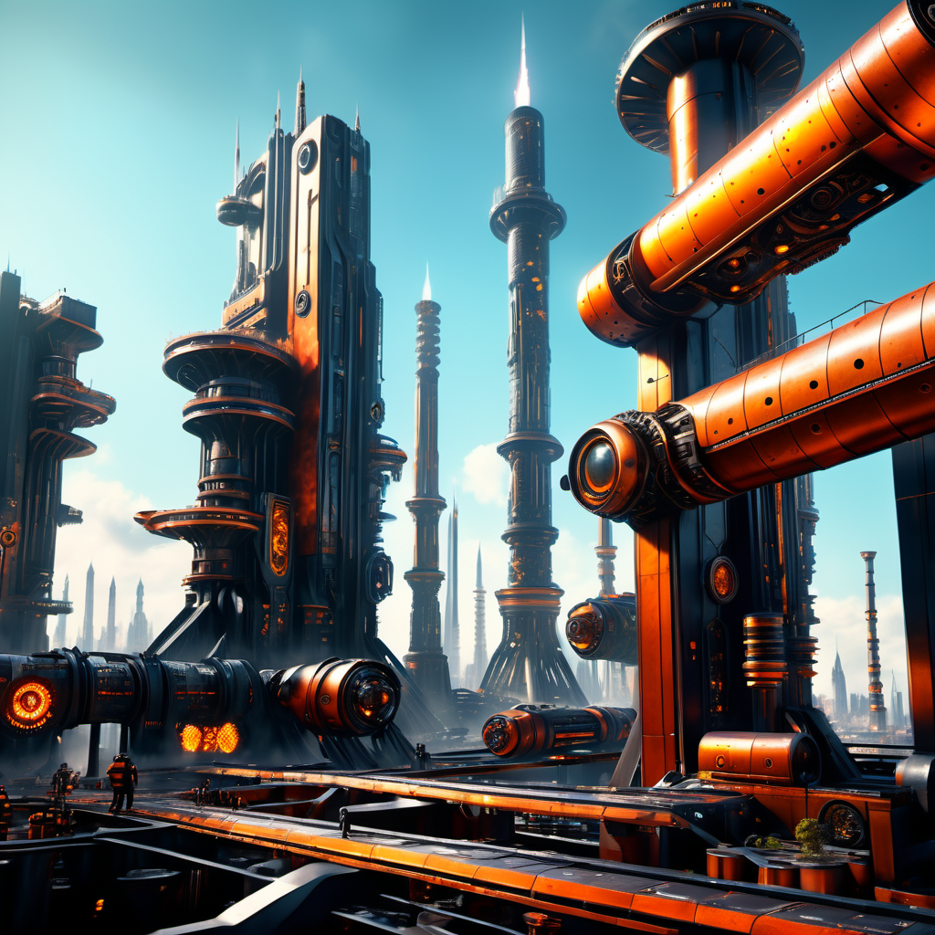 ((best quality)), ((masterpiece)), ((realistic,digital art)), (hyper detailed), DonMCyb3rN3cr0XL Industrial City, octane rendering, raytracing, volumetric lighting, Backlit,Rim Lighting, 8K, HDR,  <lora:DonMCyb3rN3cr0XL-000009:0.9>
