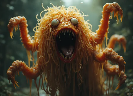 The FLYING spaghetti monster, in the flesh