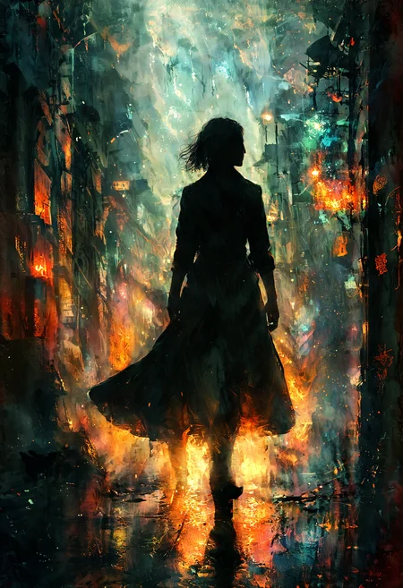 I walk this city strictly witching hours
Feeling dangerous, feeling like I gave you power, <lora:xl_more_art-full_v1:0.4>, <lora:MJ52:0.4>, dense light rays, <lora:Lost_In_Dreams:0.8>, <lora:bl4ckl1ghtxl:0.7> bl4ckl1ghtxl