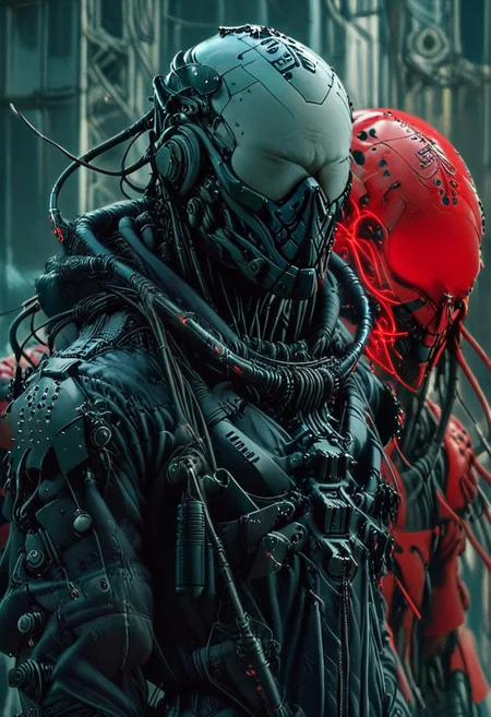 a neon red carbon girl soldier at night, edgy enough for a metal album cover, dynamic, <lora:- iLL - the_edgy_mech_V2.0-step000013500:0.4>, <lora:- iLL - master_of_slob_omnom_V1.0-step00011500:.8> <lora:noobai_vpred_1_blending_v1:0.8> <lora:Far_Future_Sketch_Illustrious__Pony:0.8>cybervision.dinamic pose