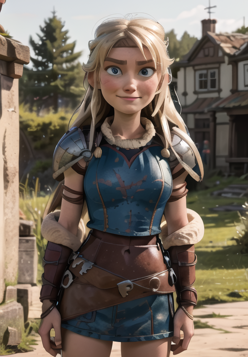 <lora:astrid_hofferson:0.8>, astrid_hofferson, smirk, (masterpiece, best quality, absurdres, detailed, ultra-detailed:1.3)