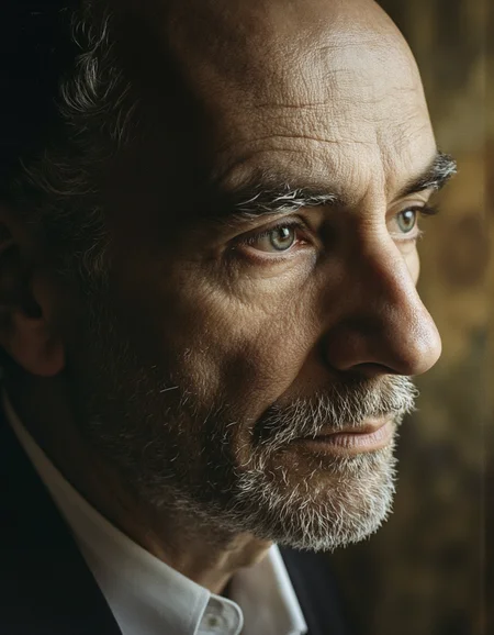a beautiful ultra close up portrait photo of an old man, angle view, intricate light, art by David Fincher