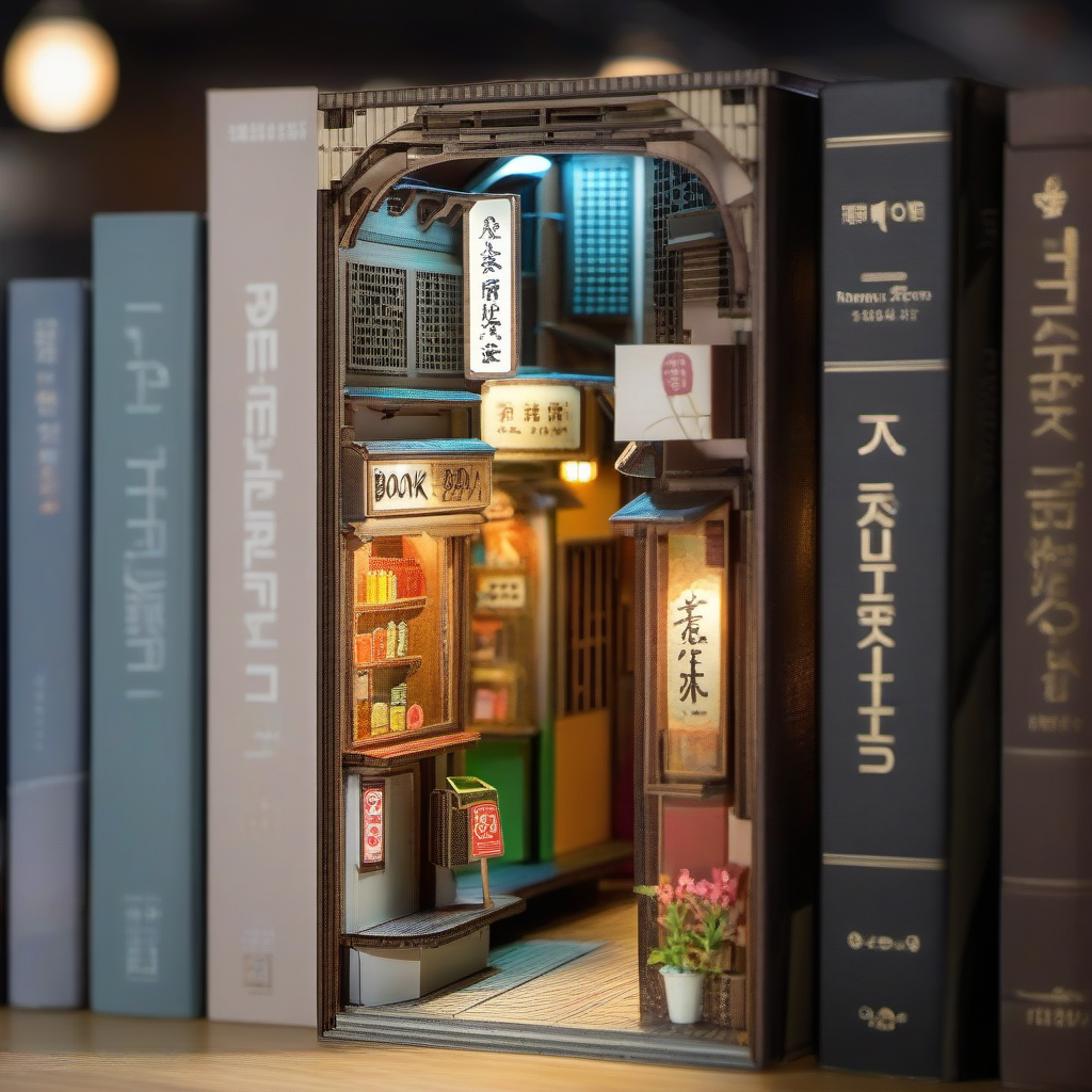 hyperrealistic and intricate detailed photo of book nook, vending machines, rail station, tokyo, alley, bars, midnight, japanese writing, sushi, <lora:book_nook:1>,
, 
realistic skin,
UHD 8k focus stacking, film grain, sharp focus, rule of thirds, insanely detailed, 
raytracing, photorealistic, depth of field, professional colorgrading
