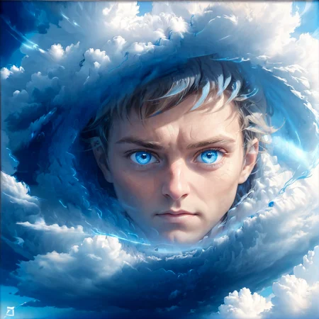 masterpiece,high resolution,detailed,
<lora:air_xl:0.8>,
airmode, , solo, no humans, , blue eyes, looking at viewer, blue theme, cloud