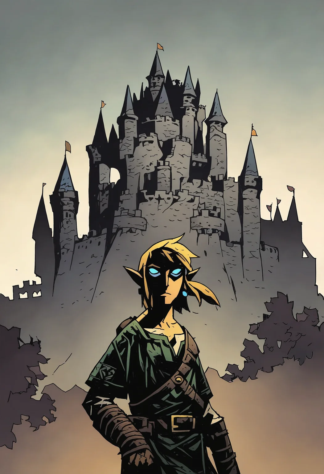 1boy, solo, link, castle,
masterpiece, best quality, <lora:Mike_Mignola-guy90-Illust-Lycorisv1:1> alomik