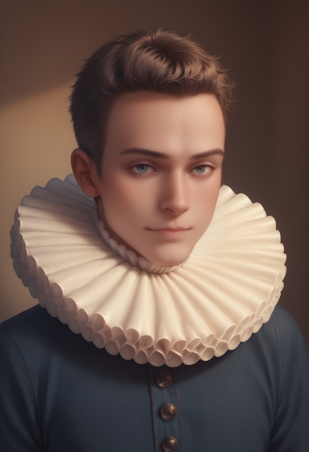score_9_up, score_8_up, score_7_up, detailed, ruff collar, 1boy, <lora:PonyRuff:0.7>