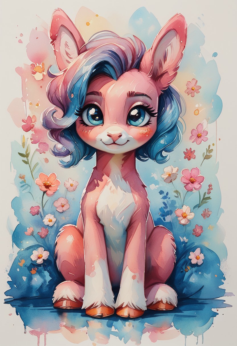 score_9, score_8_up, score_7_up, rating_questionable,score_9, score_8_up, score_7_up, BREAK bunny,pink fur , no humans,ArsMJStyle,_Watercolor <lora:ArsMJStylePony_-_Watercolor:1.5>