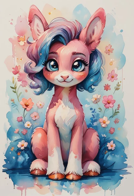 score_9, score_8_up, score_7_up, rating_questionable,score_9, score_8_up, score_7_up, BREAK bunny,pink fur , no humans,ArsMJStyle,_Watercolor <lora:ArsMJStylePony_-_Watercolor:1.5>